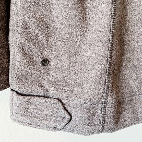 Lululemon Fleece Moto Jacket Black/Ambient Grey/Black Size 4 Full Zip - Picture 6 of 10